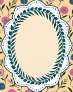 Floral Lace Border with Nature Design Rug