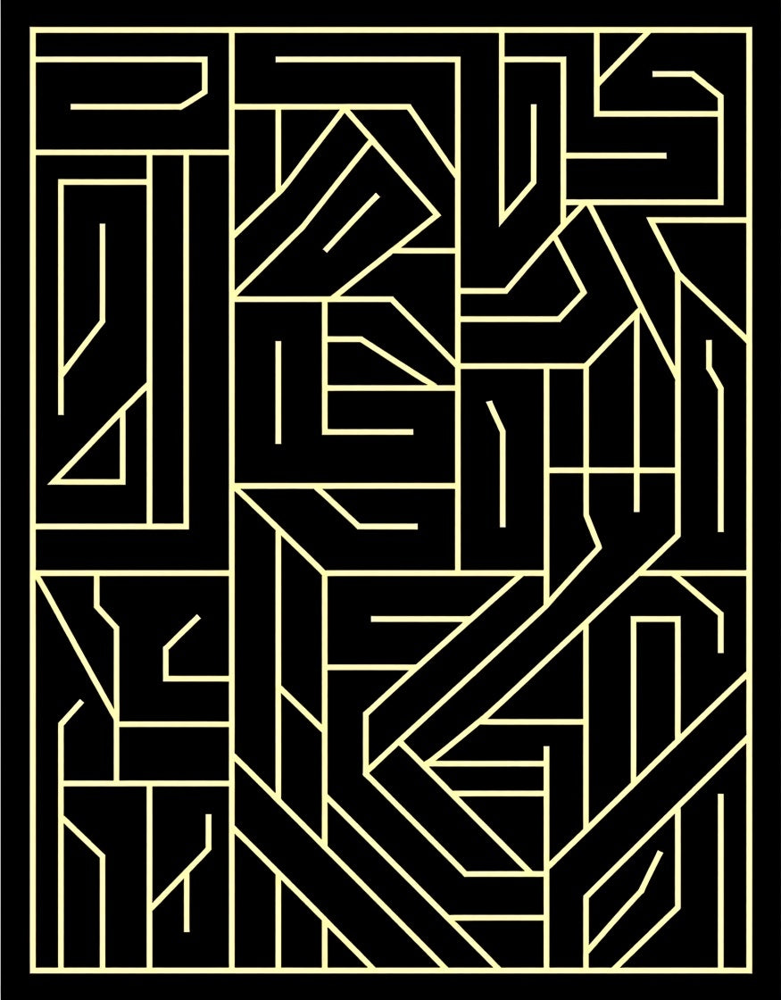 Abstract Geometric Maze Lines Rug