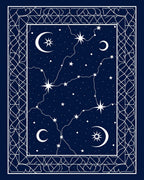 Celestial Constellation Moon Star Pattern Rug