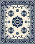 Classic Floral Sunburst Medallion Design Rug