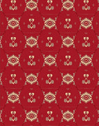 Rich Red Abstract Geometric Pattern Rug