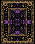 Ornate Black Purple Floral Medallion Rug