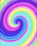 Swirling Pastel Color Spiral Pattern Rug