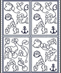 Nautical Floral Abstract Line Drawing Rug