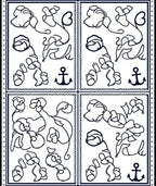 Nautical Floral Abstract Line Drawing Rug