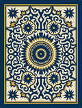 Sunburst Scrollwork Medallion Design Rug