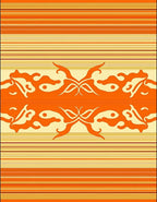 Warm Toned Abstract Stripe Pattern Rug