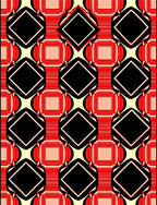Bold Red Black Abstract Geometric Rug