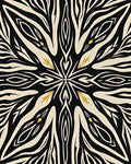 Bold Black and Gold Mandala Pattern Rug