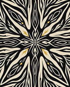 Bold Black and Gold Mandala Pattern Rug