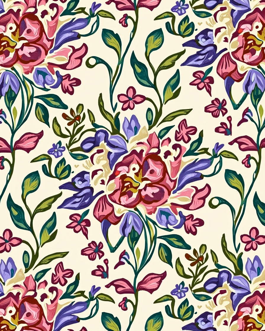 Bold Floral Patterned Lush Design Rug