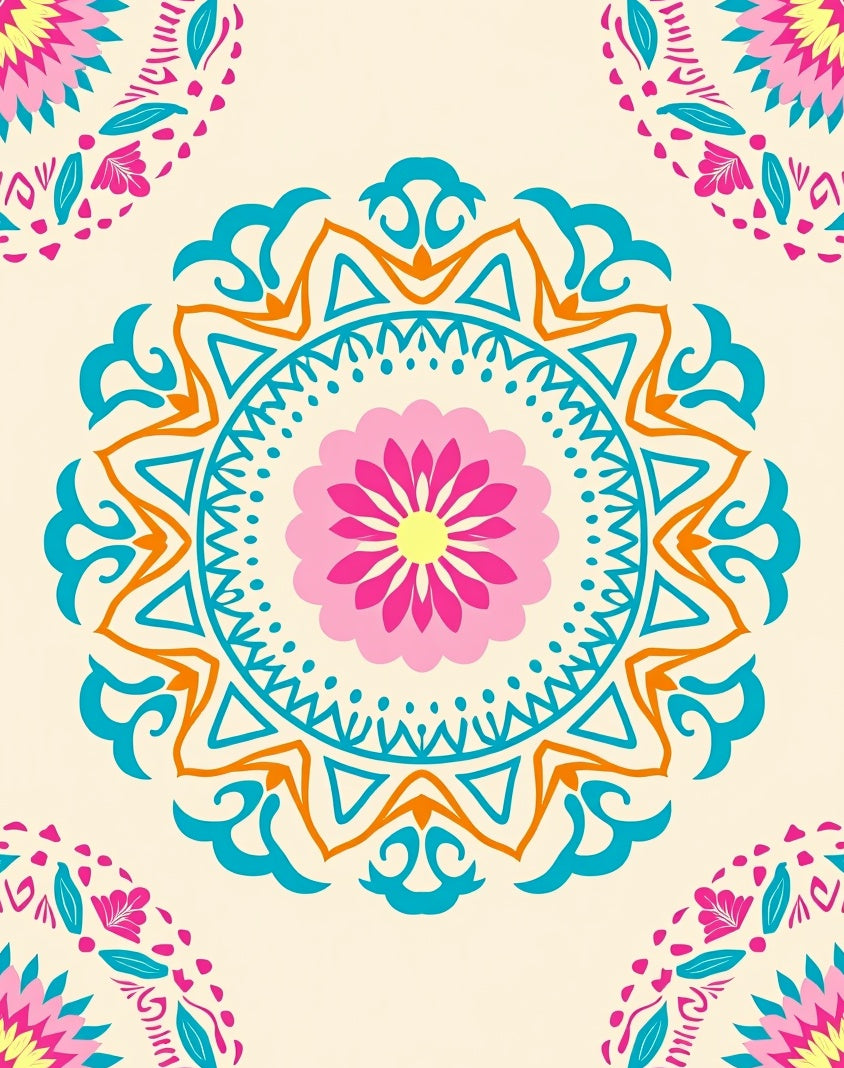Mandala Floral Bright Pattern Design Rug