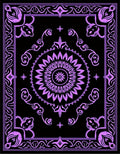 Purple Floral Medallion Bordered Rug