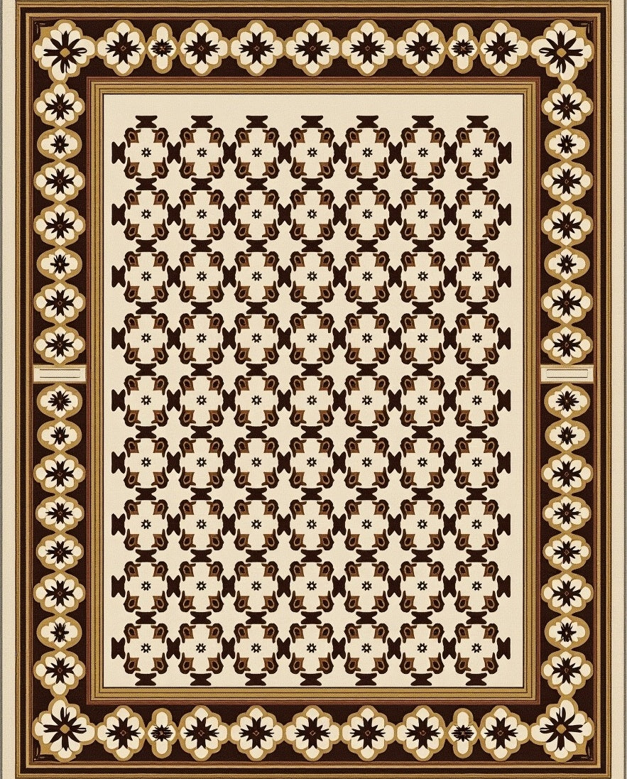 Classic Floral Geometric Pattern Rug