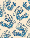 Blue Flowing Animal Abstract Design Rug