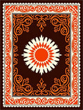 Bold Sunburst With Ornate Border Rug