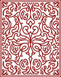 Classic Red Floral Scrollwork Design Rug