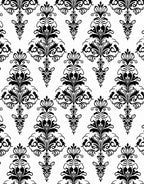 Classic Black Floral Damask Pattern Rug