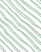 Sage Green Wavy Stripe Pattern Rug
