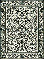 Classic Swirl Floral Scroll Pattern Rug