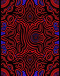 Intricate Red Blue Organic Pattern Rug