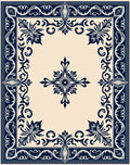 Ornate Floral Scrollwork Decorative Design Rug