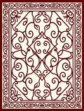 Ornate Crimson Swirls Decorative Pattern Rug