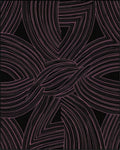 Abstract Pink Black Swirl Design Rug