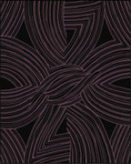 Abstract Pink Black Swirl Design Rug