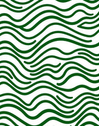 Green Wavy Striped Surface Pattern Rug