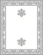 Ornate Floral Scroll Pattern Border Rug