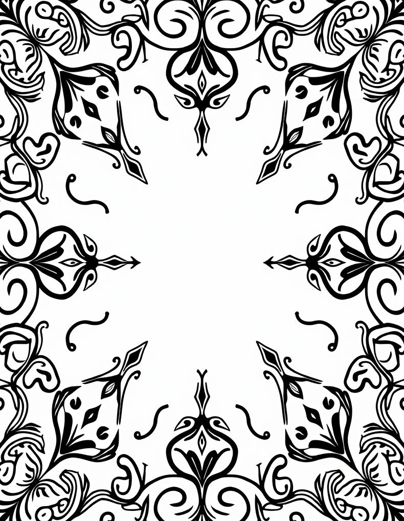 Ornate Floral Vine Mandala Pattern Rug