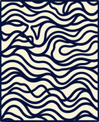 Organic Swirl Line Art Pattern Rug