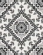 Intricate Black White Mandala Rug