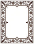 Ornate Floral Scroll Frame Design Rug