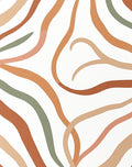 Abstract Wavy Terracotta Pattern Rug