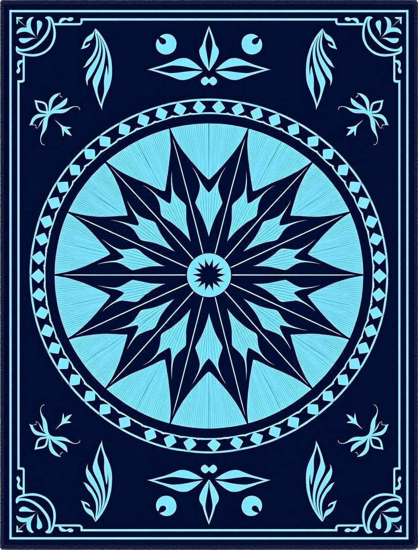 Starburst Mandala Geometric Pattern Rug