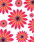 Floral Burst Pattern Red Orange Rug