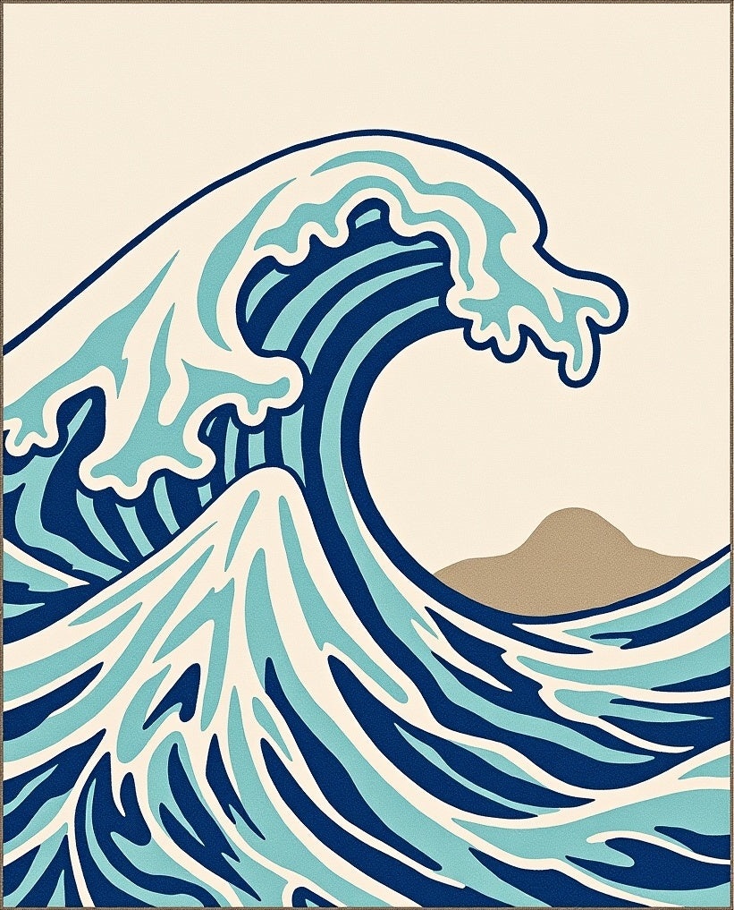 Dynamic Ocean Wave Art Rug