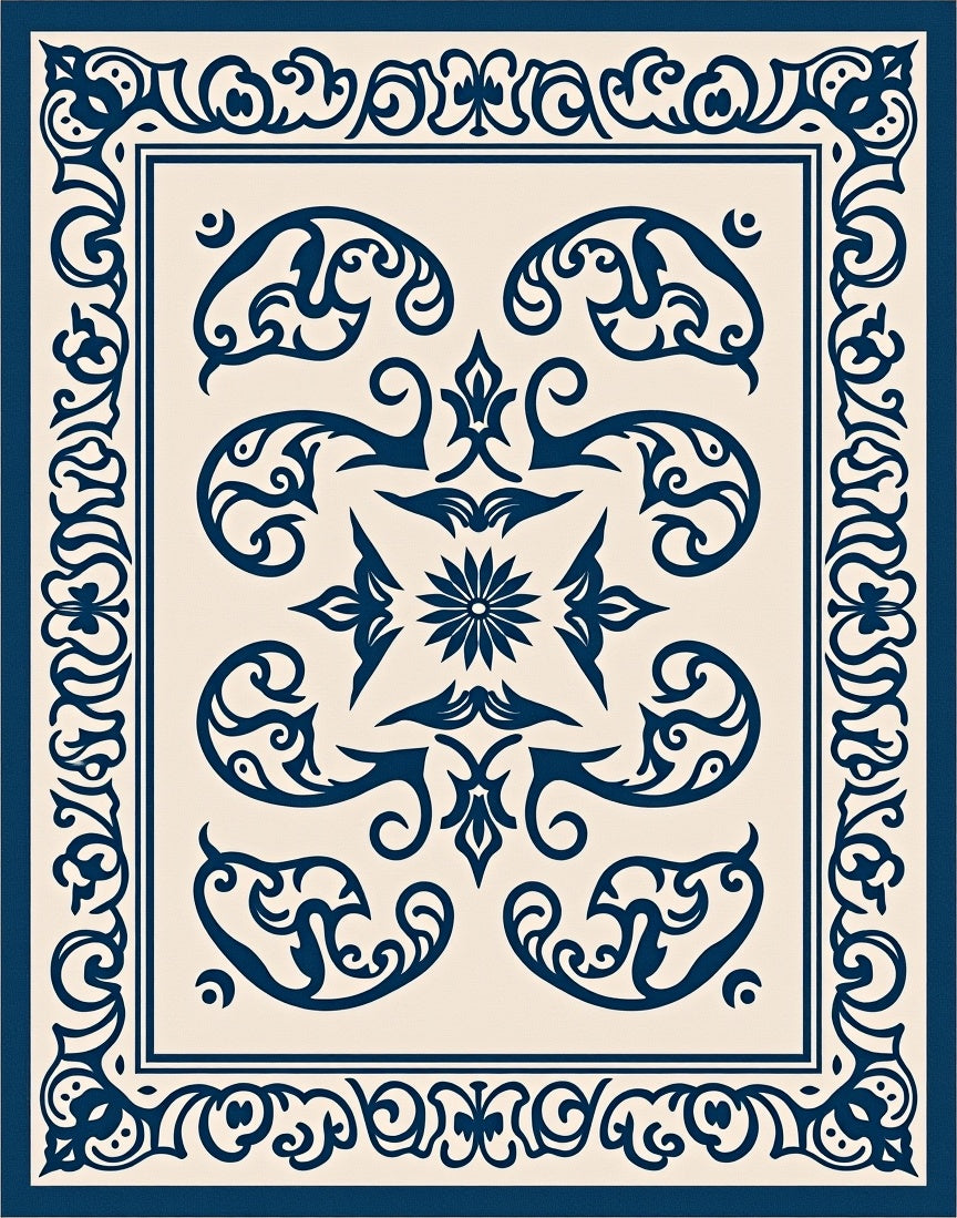 Intricate Vintage Floral Pattern Rug