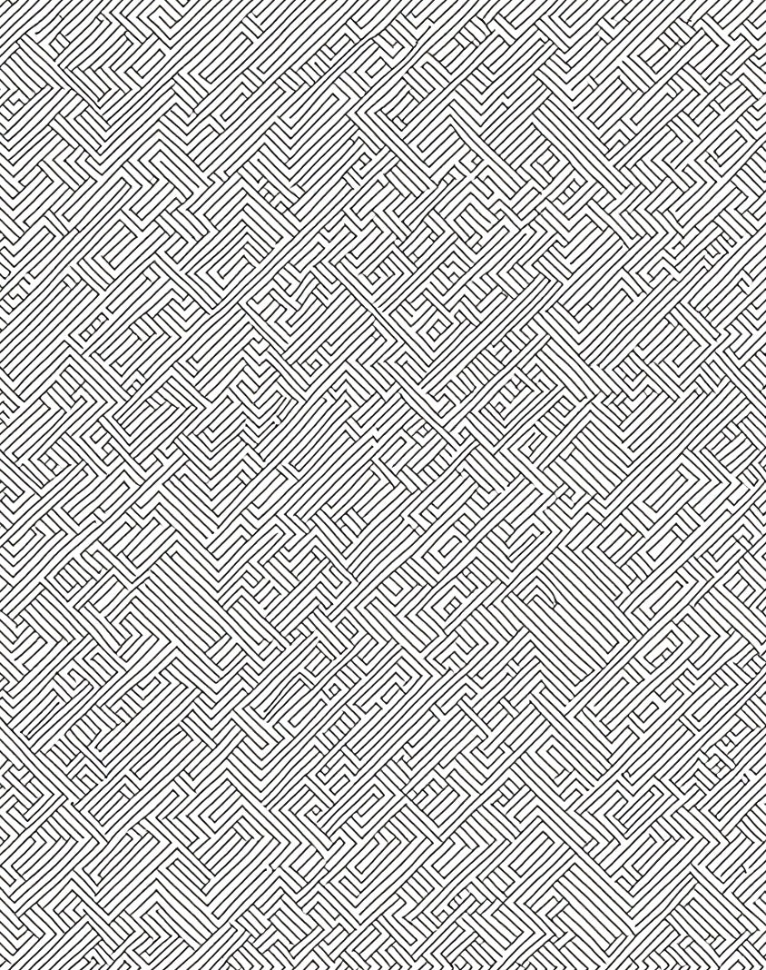 Labyrinth Pattern Abstract Geometric Design Rug