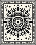 Bold Tribal Sun Mandala Design Rug