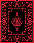 Bold Red Floral Symmetry Design Rug