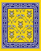 Golden Floral Vine Pattern Rug