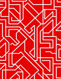 Abstract Red 2 White Geometric Pattern Rug