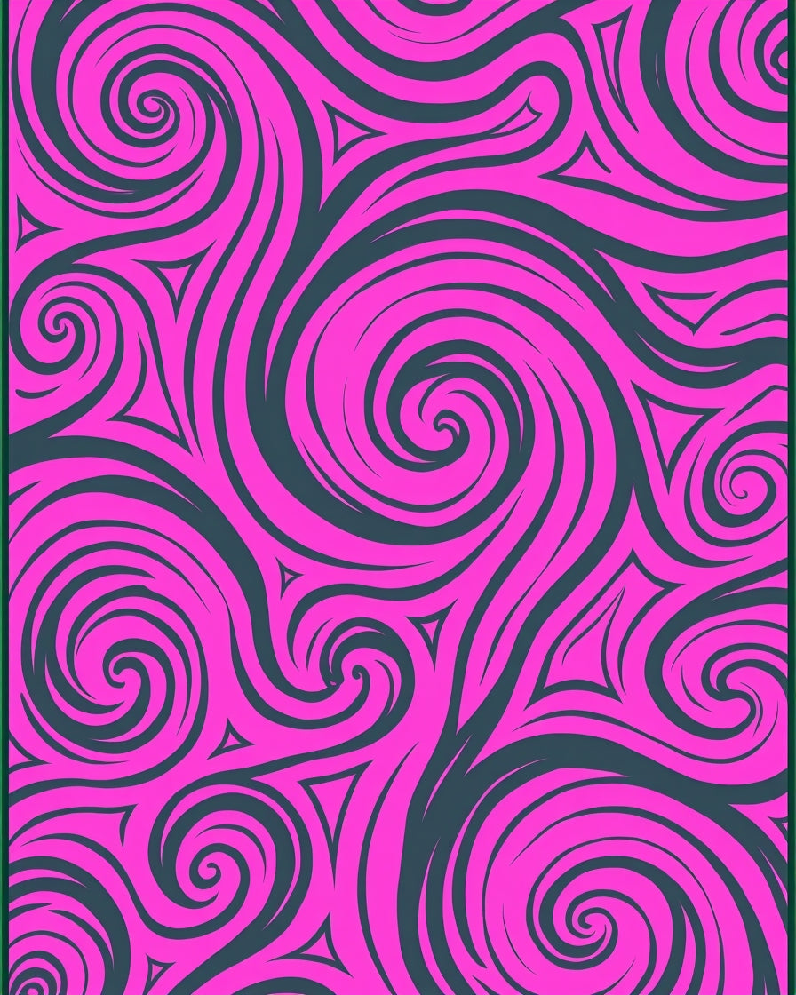Bold Pink Swirl Abstract Pattern Rug