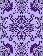 Elegant Floral Swirls Print Rug