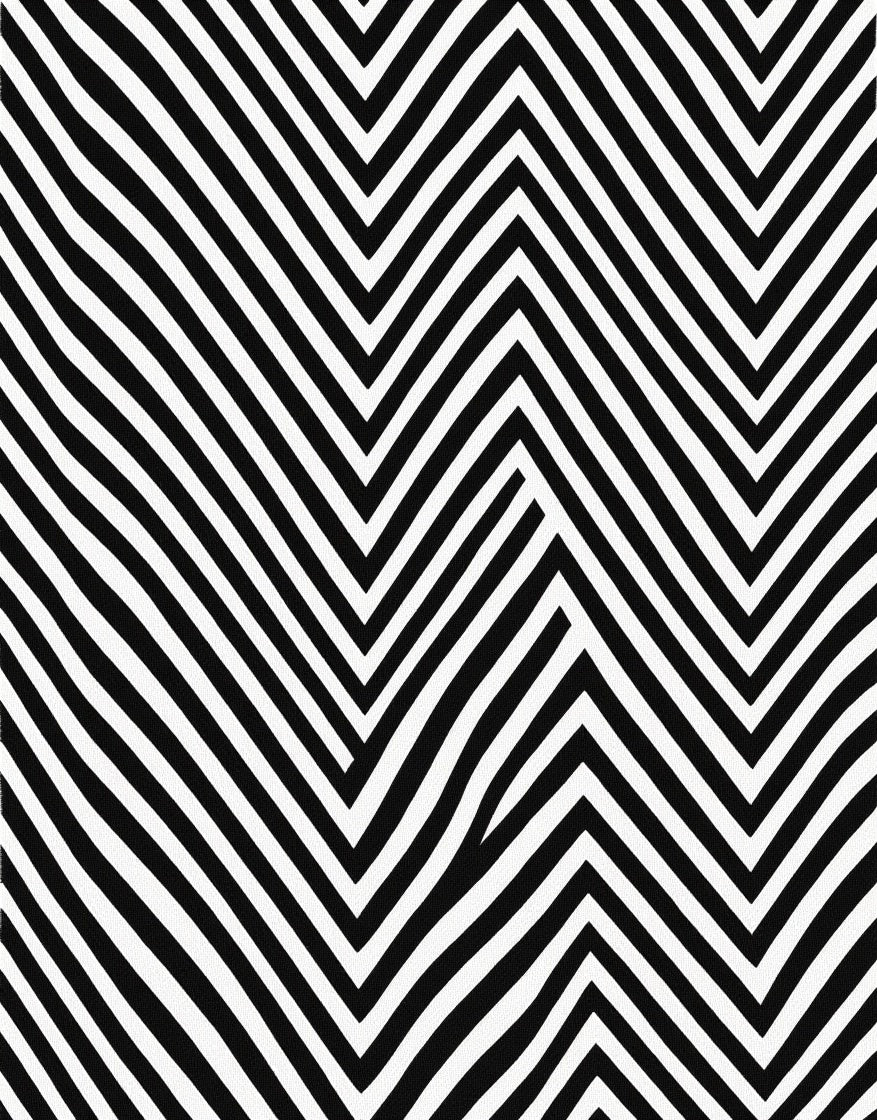 Bold Black White Zigzag Pattern Rug
