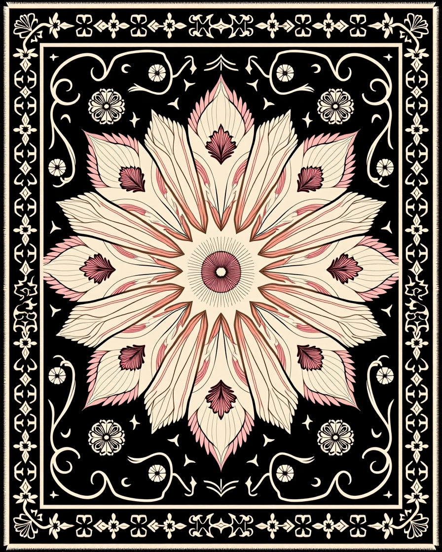 Elegant Floral Mandala Design Rug