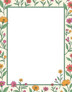 Charming Floral Border Pattern Rug